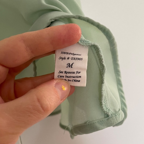 Mine Mint Green Hi-Low Mesh Spaghetti Strap Crop Top Size M 🌷🌺🌷 - Picture 9 of 12